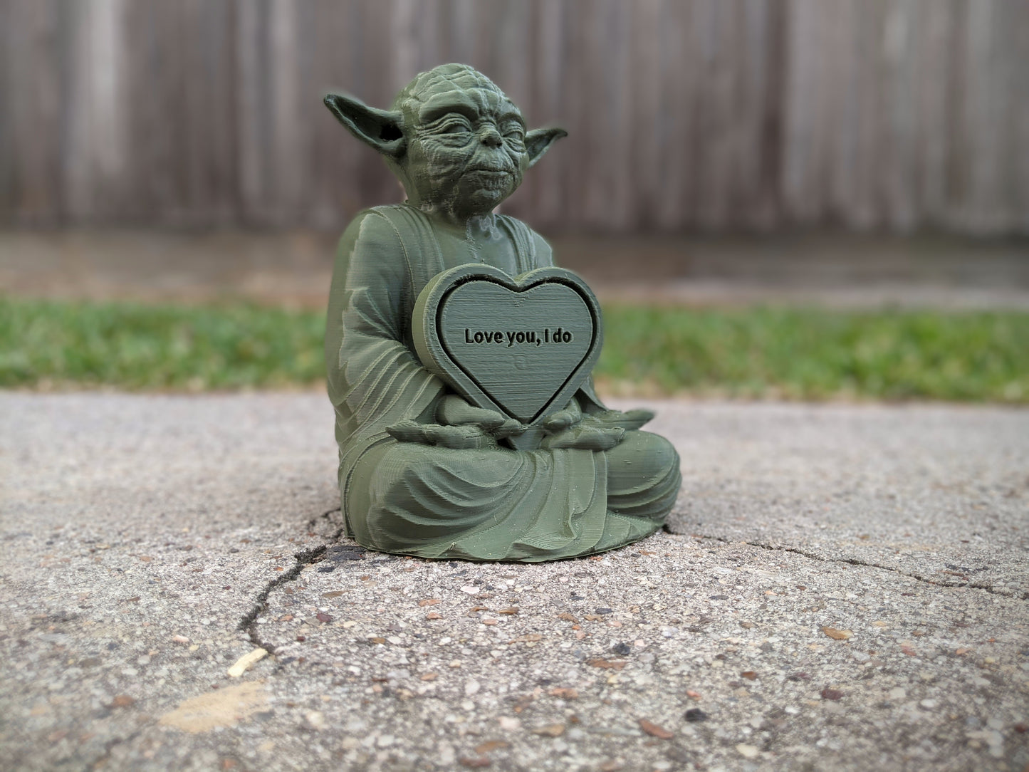 New Yoda Buddha Figure With Heart inspired by Star Wars